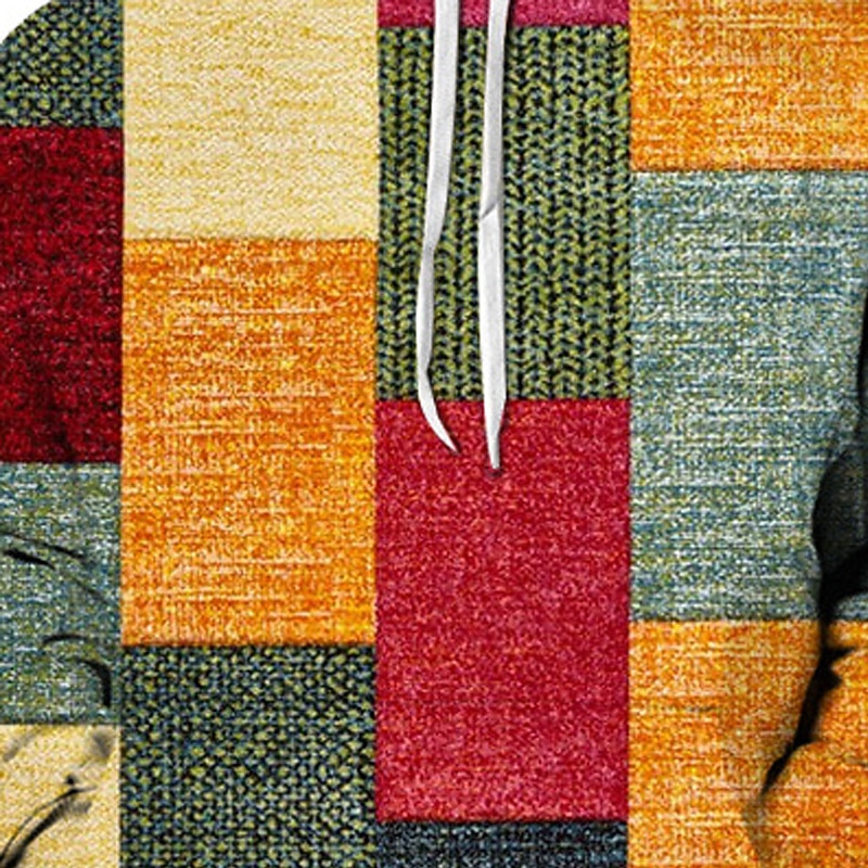 Men's Graphic Plaid Color Block Hoodie Hoodie Sweatshirt Hoodies Designer Sportswear Long Sleeve Hooded Casual Daily Holiday Red Blue Lace up Fall & Winter Designer2