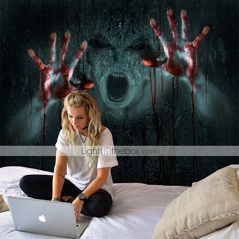 Halloween Decorations Monster Holiday Wall Tapestry Art Decor Blanket Curtain Picnic Tablecloth Hanging Home Bedroom Living Room Dorm Decoration Psychedelic Bloody Hand Zombie Haunted Scary 6