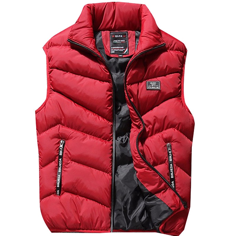 Men's Puffer Vest Gilet Quilted Vest Cardigan Outdoor Street Daily Going out Streetwear Sporty Fall Winter Pocket Full Zip Polyester Warm Breathable Solid Color Zipper Turndown Regular Fit Black4