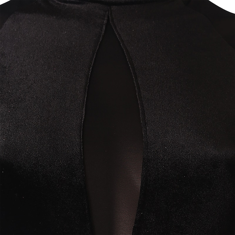 Latin Dance Dress Splicing Women's Training Long Sleeve High Chinlon Spandex4