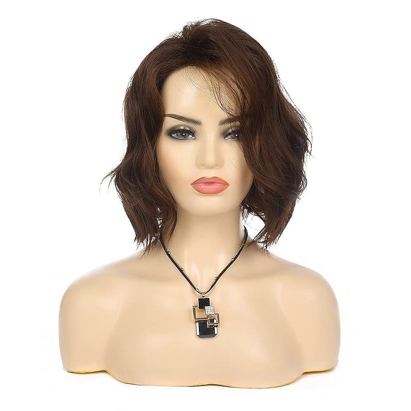 Brown Wigs for Women Short Wavy Bob Wig Synthetic Heat Resistant Wigs Party Daily Wigs Christmas Party Wigs2