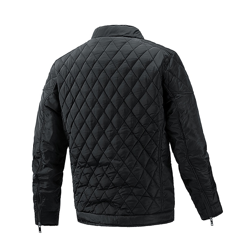 Men's Quilted Jacket Padded Jacket Pocket Sports Outdoor Daily Regular Streetwear Casual Warm Breathable Fall Winter Solid Color Black Royal Blue Army Green Puffer Jacket2