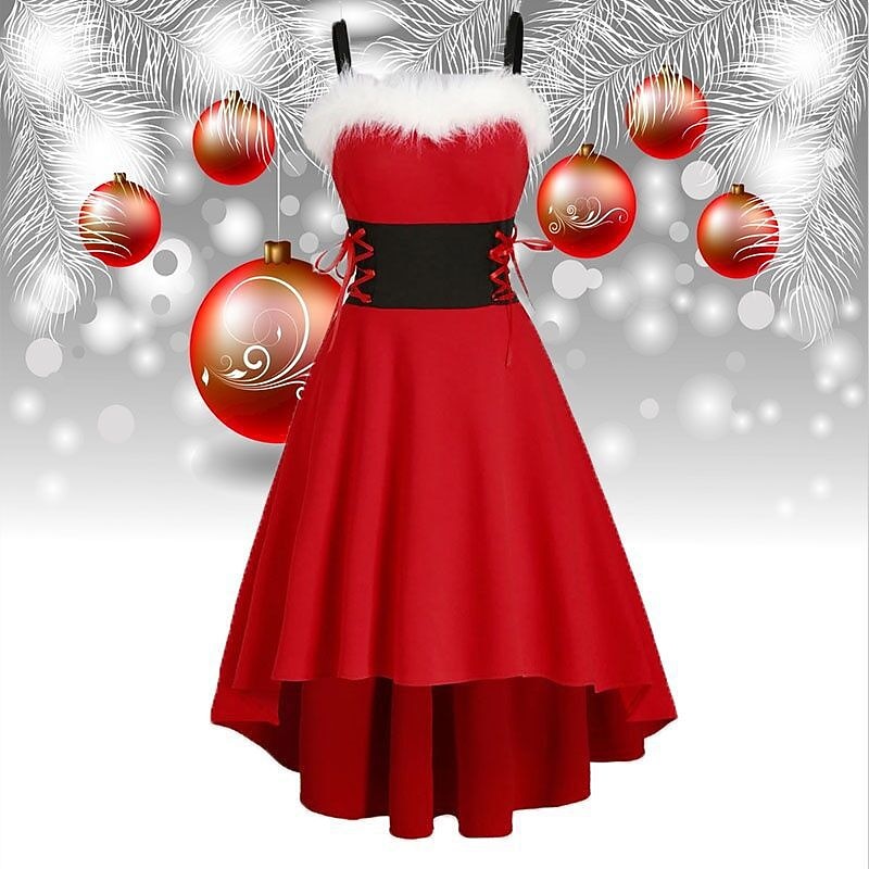 Santa Suit Santa Claus Cosplay Costume Christmas Dress Vacation Dress Women's Christmas Special Dailywear Adults' Christmas Carnival Masquerade Christmas Dress2