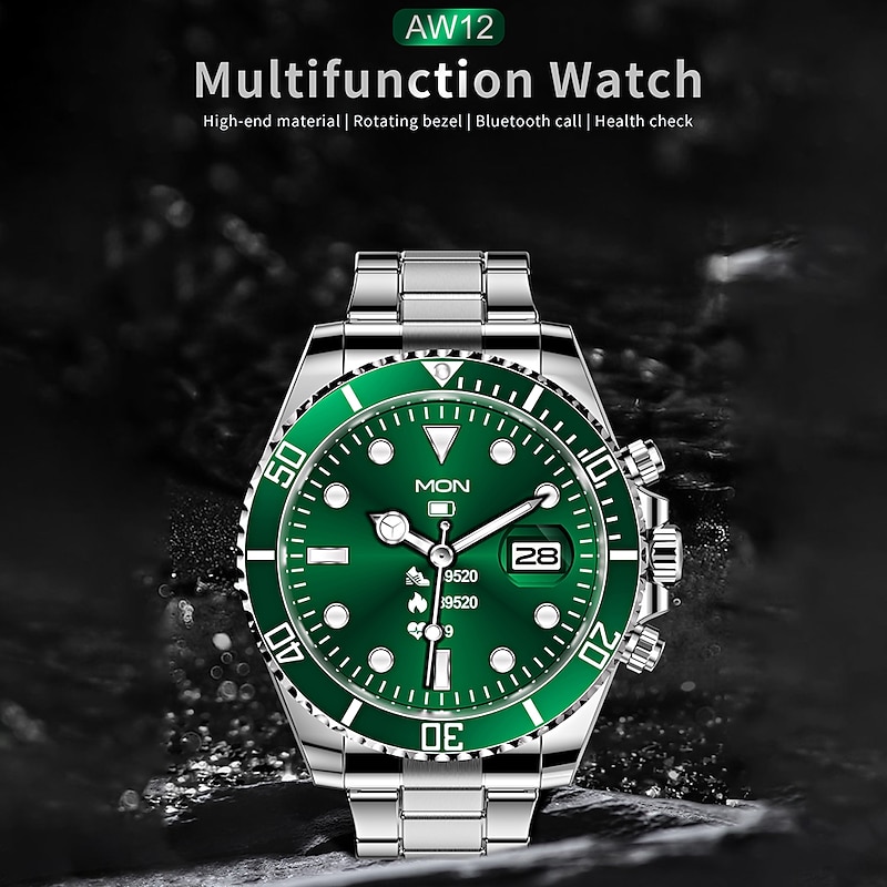 AW12/AW13 Pro Smart Watch with 1.28 Screen, Fitness Tracker, Call Monitor, Media Control, IP67 Waterproof for Android iOS