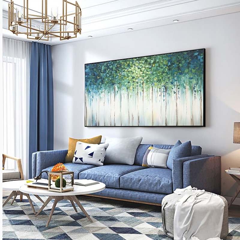 Oil Painting Handmade Hand Painted Wall Art Abstract Plant Floral Green Forest Home Decoration Decor Rolled Canvas No Frame Unstretched3