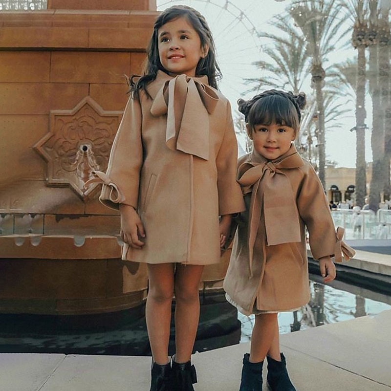 Girls' 3D Plain Coat Long Sleeve Fall Winter Active Streetwear Adorable Polyester Kids 2-12 Years Street Vacation Regular Fit