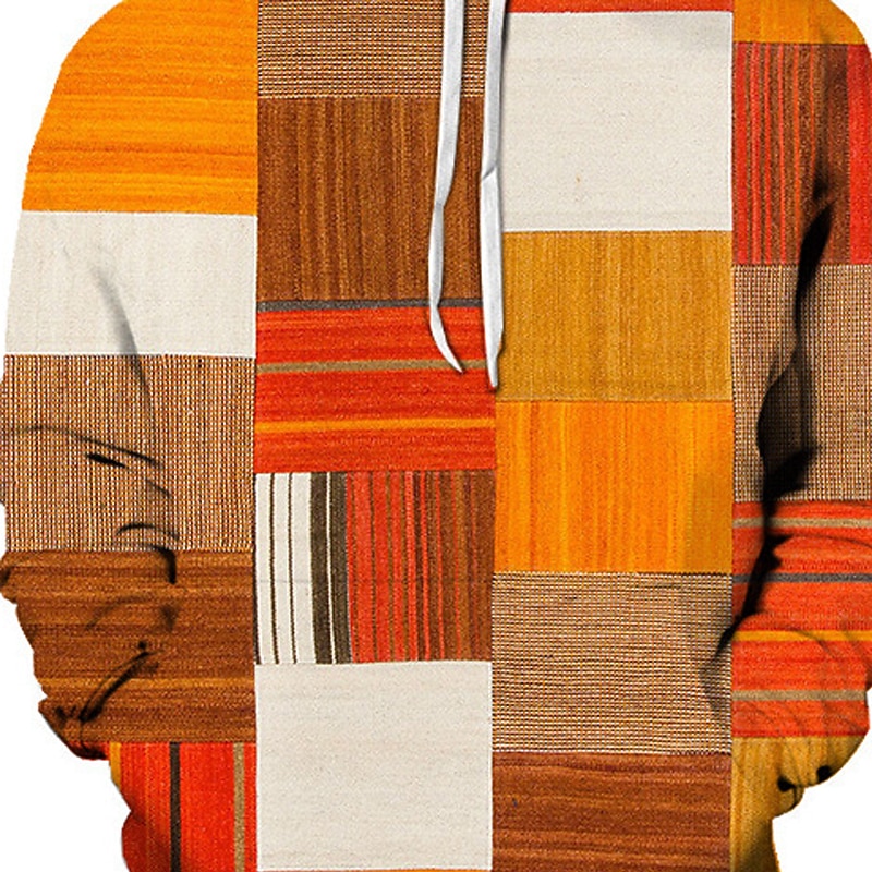 Men's Graphic Plaid Color Block Hoodie Hoodies Sweatshirt Sportswear Casual Long Sleeve Hooded Casual Daily Holiday Black Blue Lace up Fall & Winter Designer2