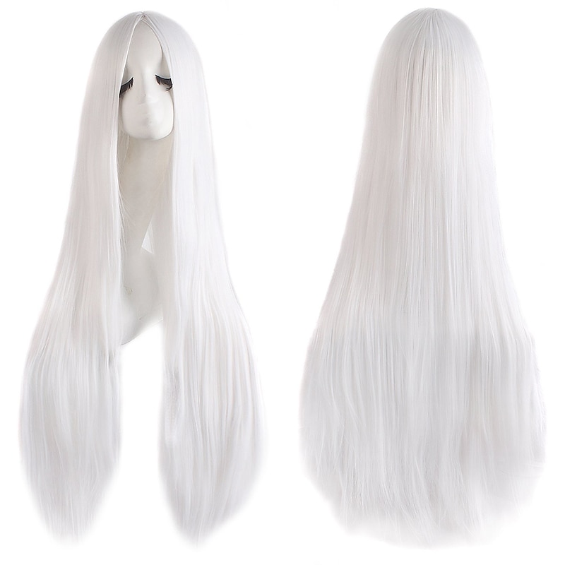 Black Wigs for Women The Addams Family Wig Long Black Wig Cosplay Wig Synthetic Wig Cosplay Wig Long Azure Light Brown Lake Blue Blonde Pink Synthetic Hair 34 Inch Women'S Halloween Wigs4