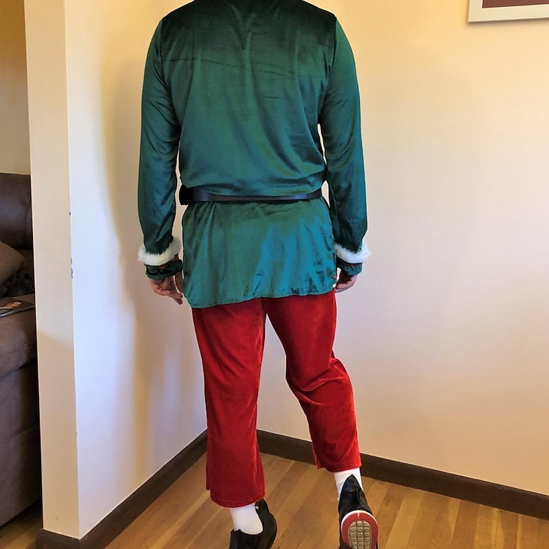 Santa Claus Elf Santa Clothes Elf Costume Men's Male Christmas Cosplay Costume Adults' Christmas Halloween Carnival New Year Christmas4