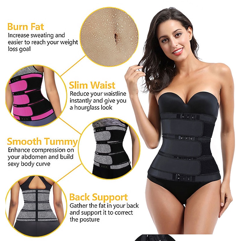 Body Shaper Sweat Waist Trimmer Sauna Belt Sports Neoprene Yoga Gym Workout Pilates Adjustable Durable Weight Loss Tummy Fat Burner Hot Sweat For Women Home Outfits2