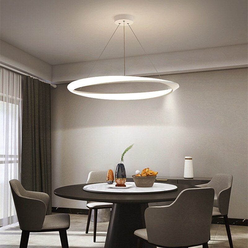 New Net Red Restaurant Chandelier Simple Modern Ring Dining Room Lamp Creative Personalized Household Table Lamp3