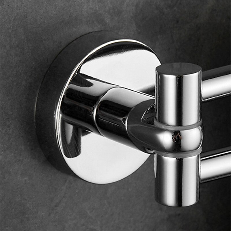 Towel Bar Foldable Bathroom Shelf Multilayer Contemporary Brass and Zinc Alloy Bathroom 2 Rods Wall Mounted3