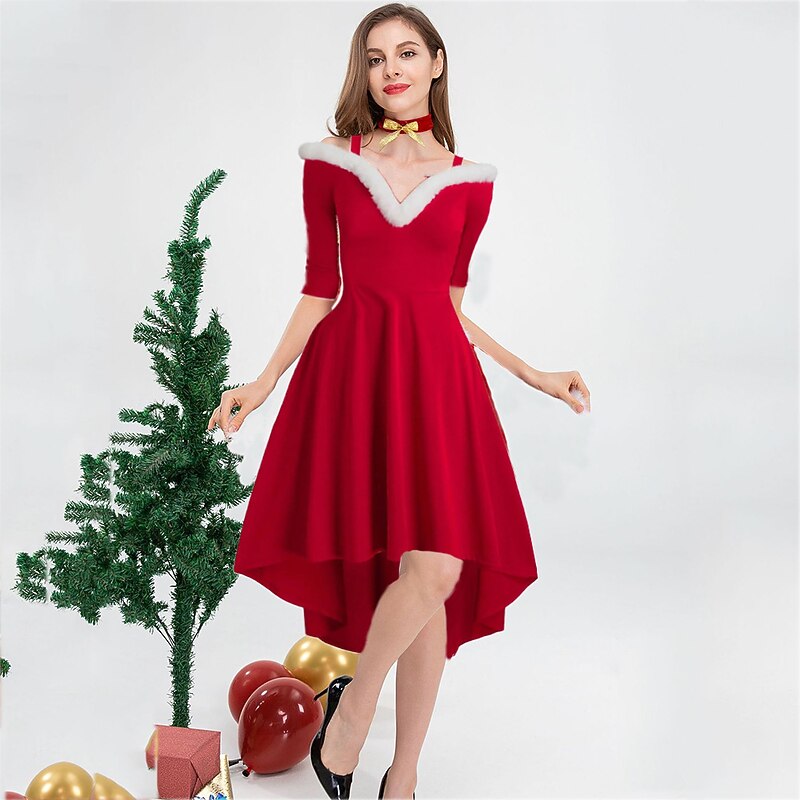 Santa Suit Santa Claus Cosplay Costume Outfits Christmas Dress Vacation Dress Women's Christmas Special Dailywear Adults' Christmas Carnival Masquerade Christmas Dress