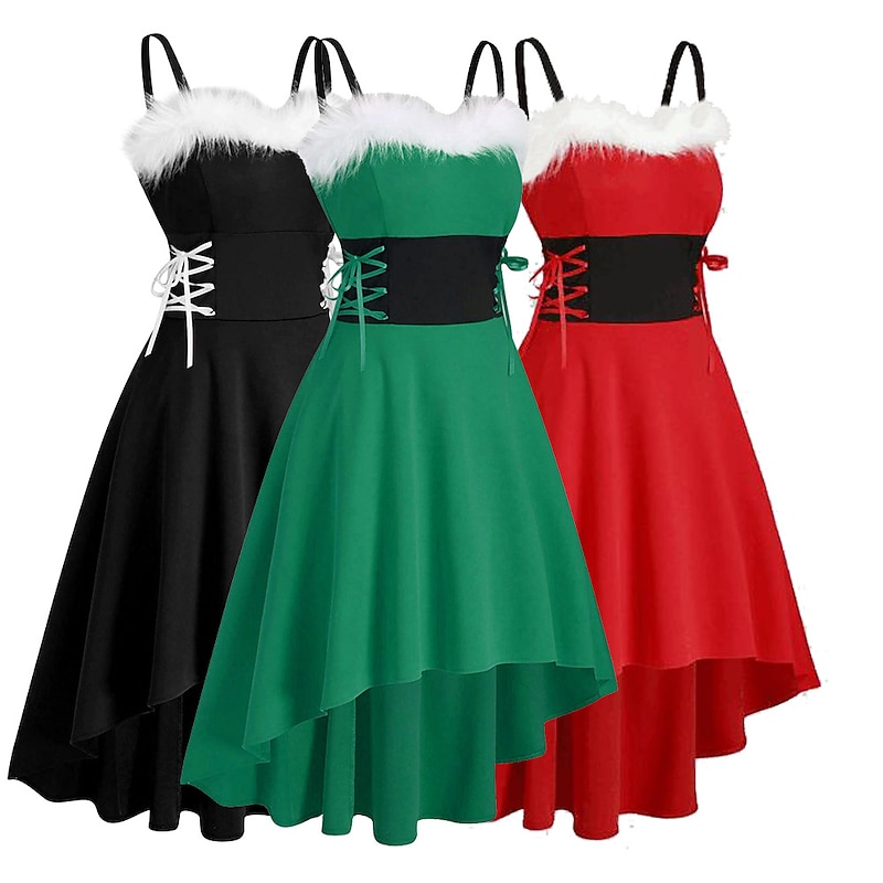 Santa Suit Santa Claus Cosplay Costume Christmas Dress Vacation Dress Women's Christmas Special Dailywear Adults' Christmas Carnival Masquerade Christmas Dress - Main Image