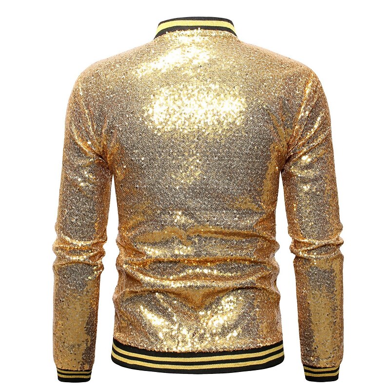 Disco 1980s Shiny Metallic Coat Masquerade Disco Sequins Fancy Dress Men's Masquerade Party / Evening Pride Parade Pride Month Adults' Coat4