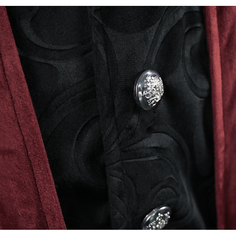Retro Vintage Punk & Gothic Medieval Coat Tailcoat Prince Nobleman Jacquard Fancy Dress Men's Royal Steampunk Masquerade Party Adults Coat4