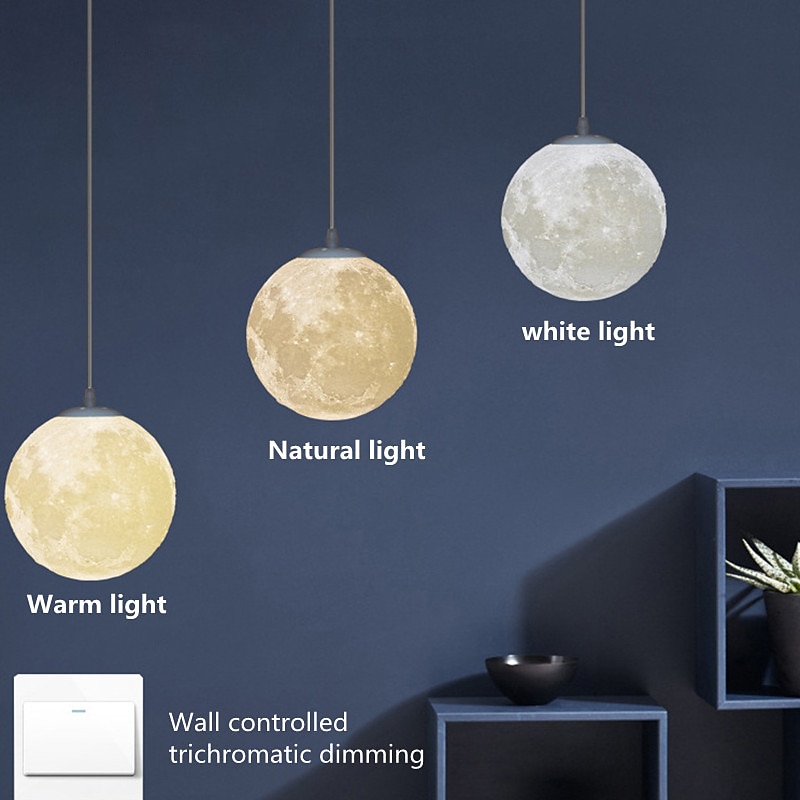 3D Printing Moon Chandelier Modern Simple Nordic Creative Moon Lamp Restaurant Living Room Bedroom Moon Chandelier2