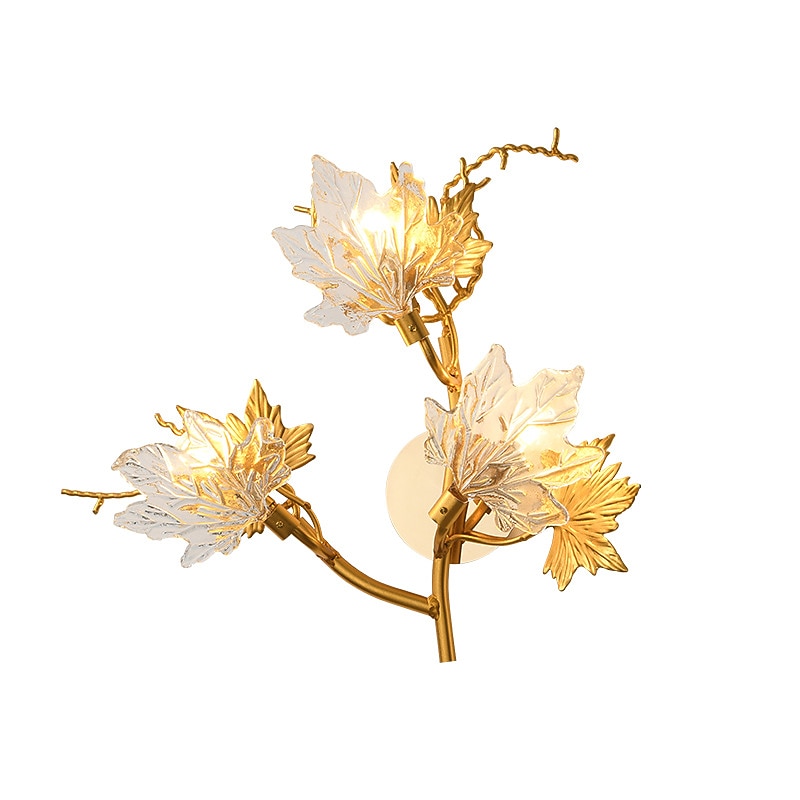 Wall Light LED Wall Sconces Maple Leaf Design Bedroom Dining Room Copper 220-240V 5 W4