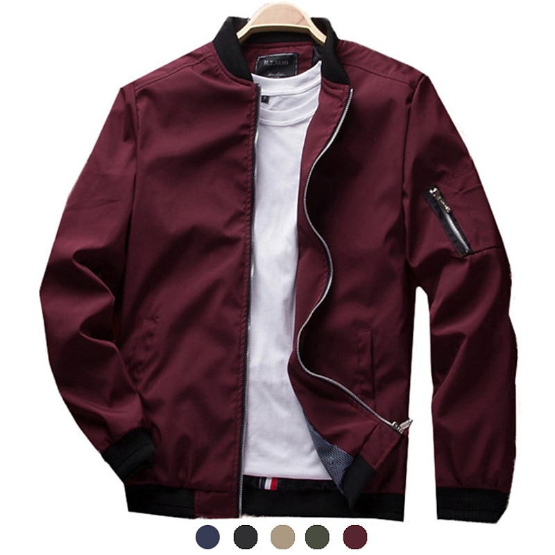 Men's Softshell Flight Bomber Jacket Military Tactical Jacket Slim Fit Casual Outdoor Sun Protection Quick Dry Lightweight Windbreaker Jacket Trench Coat Outerwear Top Full Zipper Hunting Fishing