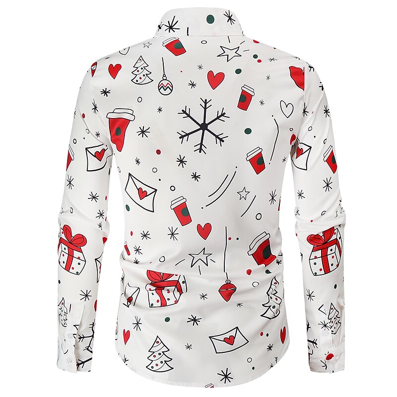 Christmas Men's Santa Claus Printed Shirts Shirts Santa Claus Button Down Collar A B C D Long Sleeve Clothing Apparel2