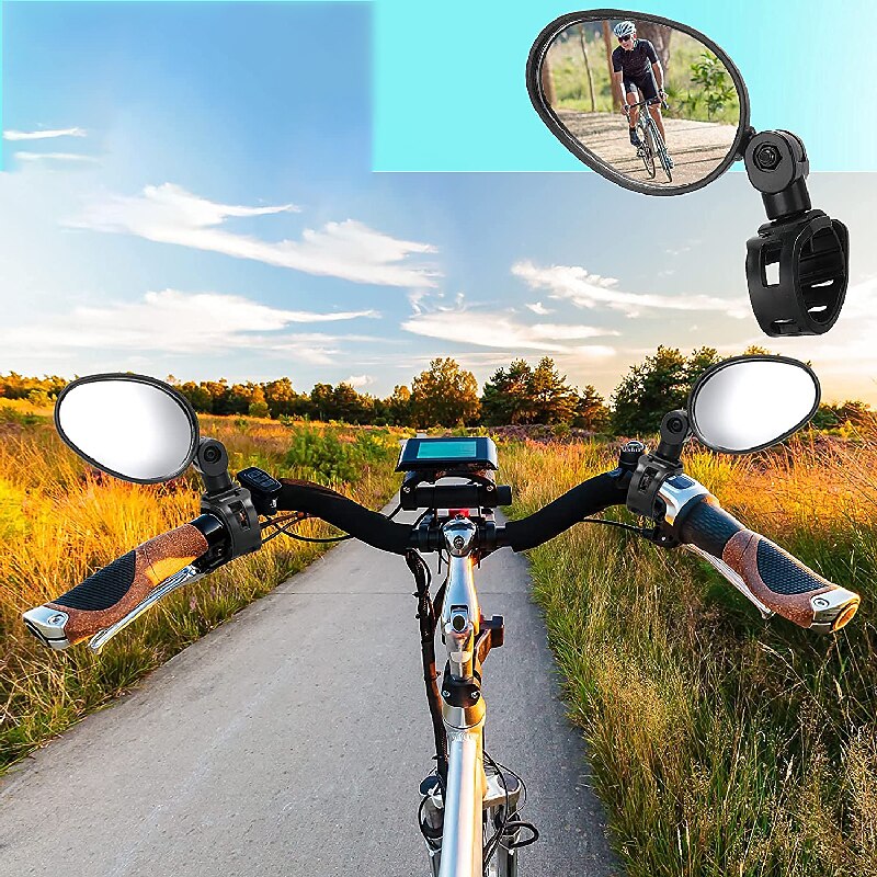 Rear View Mirror Handlebar Bike Rear View Mirror Adjustable 360°Rolling / Rotatable Universal Cycling Bicycle motorcycle Bike Plastics Black Road Bike Mountain Bike MTB Folding Bike3