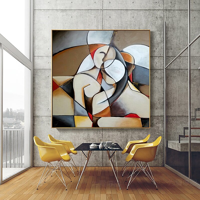 Oil Painting Handmade Hand Painted Wall Art Abstract Picasso Style Cartoon Character Home Decoration Decor Rolled Canvas No Frame Unstretched3
