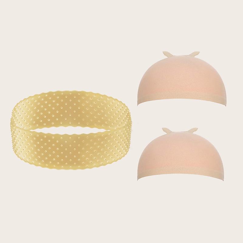 1pc Non-slip Wig Headband and 2pcs Wig Cap Wig Cap for Lace Front Wig Stocking Cap for Women  Wig Grip Band2
