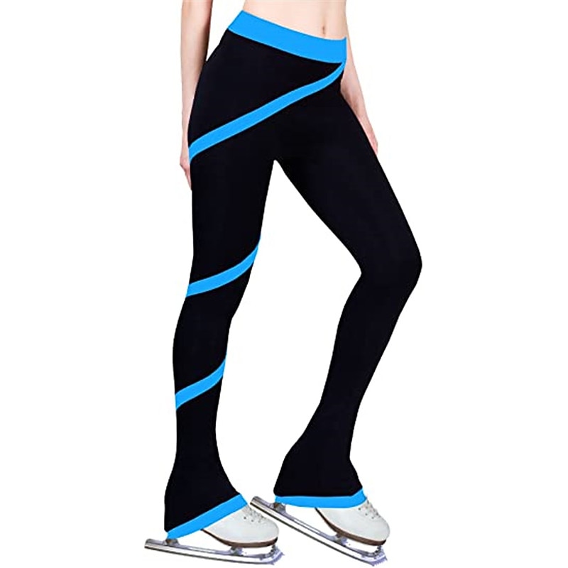 Figure Skating Pants Women's Girls' Ice Skating Tights Leggings Dark Pink White Pink Fleece Spandex High Elasticity Training Practice Competition Skating Wear Thermal Warm Ice Skating Figure Skating3