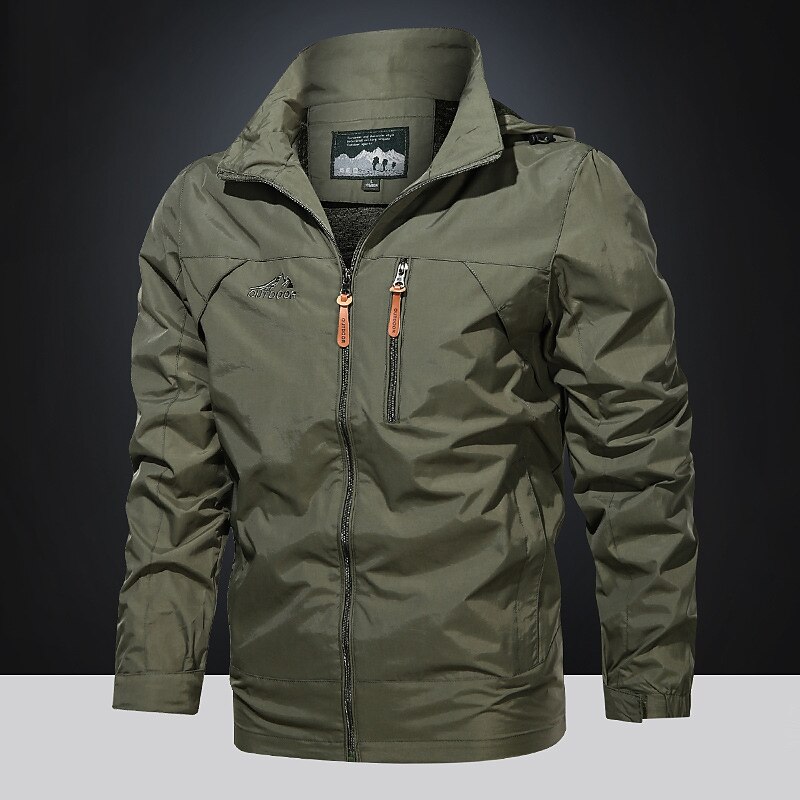 Men's Outdoor Jacket Tactical Jacket Windcheater Jacket Street Daily Waterproof Windproof Pocket Fall Solid Color Casual Turndown Regular Regular Fit Black Army Green Blue Khaki Gray Jacket2