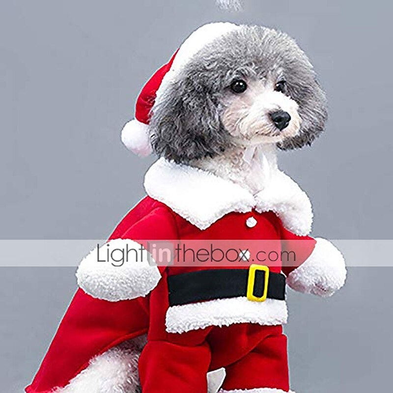 Dog Head & Neck Pets Jumpsuit Others Christmas Costume Dog Clothes Puppy Clothes Dog Outfits Santa Transfiguration Costume N / A for Girl and Boy Dog Cotton Cloth Polyester / Cotton Blend # / Home4