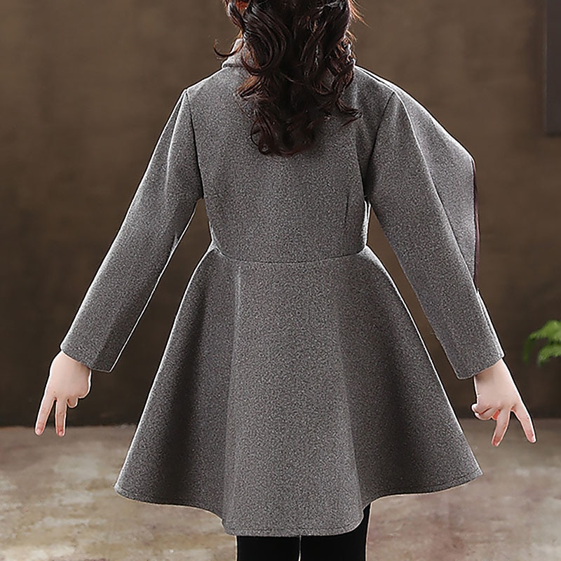 Girls' 3D Plain Coat Long Sleeve Fall Winter Active Cute Streetwear Kids 3-12 Years Vacation Street Regular Fit4