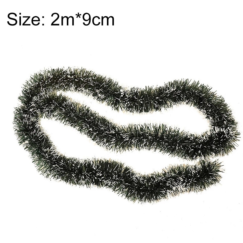 Christmas Shiny Garland with Light,Christmas Tinsel Garland Window Wall Decoration Christmas Tree Garland Hanging Decorations for Christmas Party Indoor and Outdoor Decorations 2m4