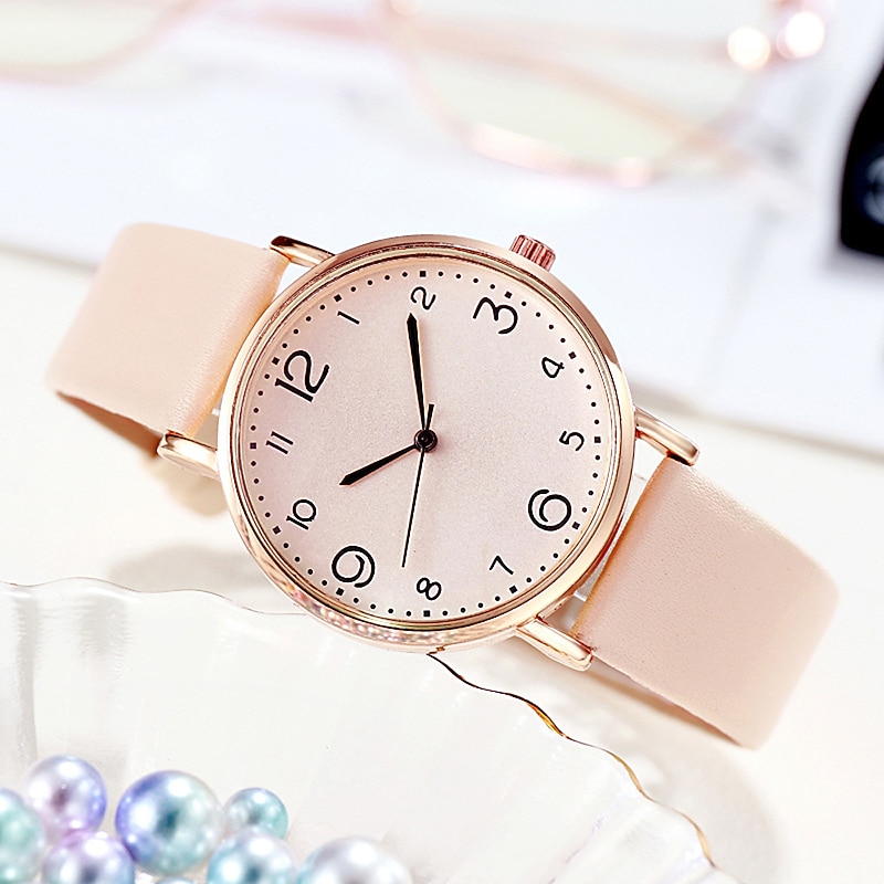 Women Watch Luxury Casual Quartz Alloy Watch Ladies Fashion Stylish Stainless Steel Dial Casual Bracele Leather Wristwatch4
