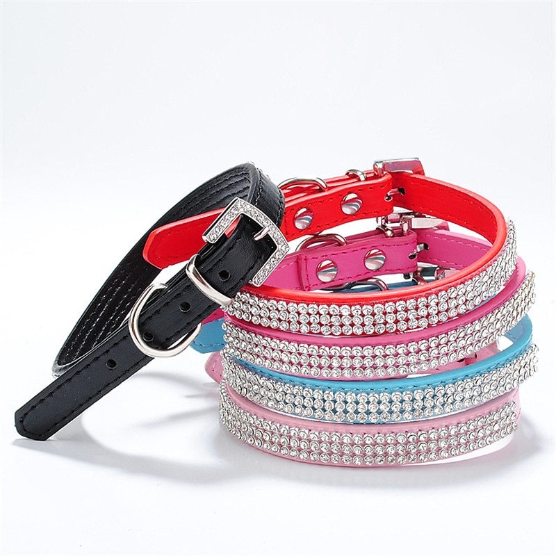 Dog Cat Collar Reflective Band Reflective Cute and Cuddly Durable Cute Outdoor Walking Plaid Rhinestone Husky Labrador Alaskan Malamute 1PC2