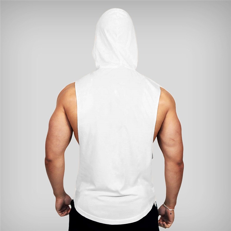 Men's Tank Top Vest Top Undershirt Sleeveless Hoodie Sleeveless Hooded Summer Plain Fashion Classic Casual Vacation Sport Daily Black White Red Top Tee for Men2