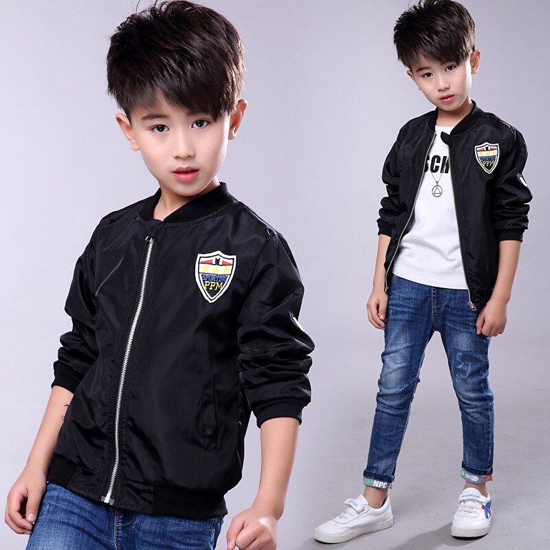 Kid Boy Spring Jackets Coat Army Green Bomber Jacket Windbreaker Autumn Jacket Patchwork Kids Children Jacket3