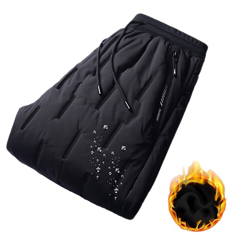 Men's Hiking Down Pants Fleece Lined Pants Work Pants Trousers Winter Outdoor Water Repellent Thermal Warm Windproof Wear Resistance Lightweight Bottoms Fishing Climbing Skiing Snowboard