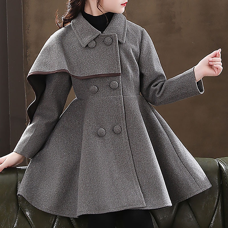 Girls' 3D Plain Coat Long Sleeve Fall Winter Active Cute Streetwear Kids 3-12 Years Vacation Street Regular Fit3