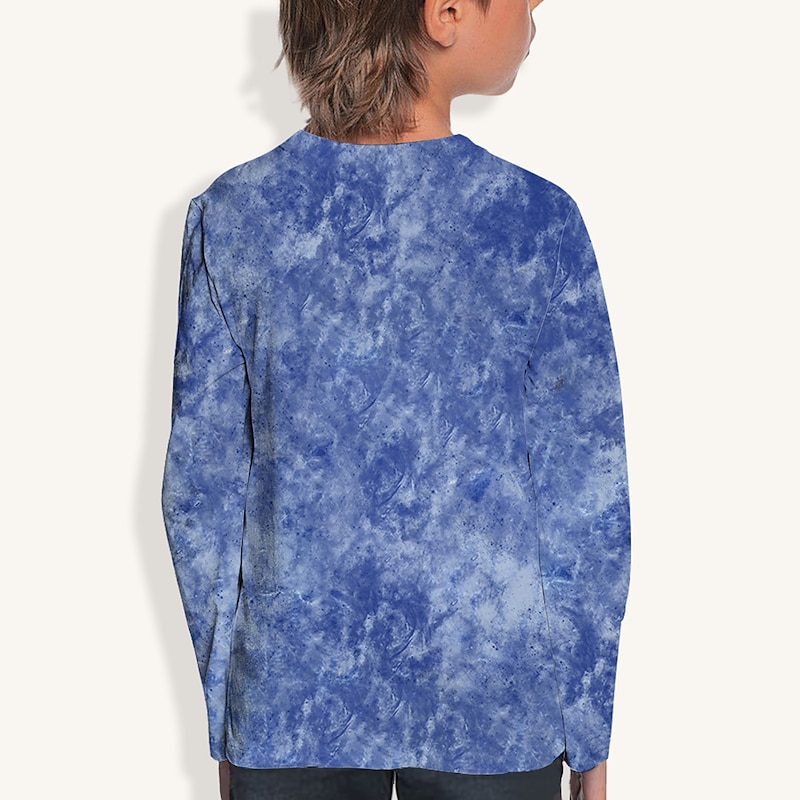 Kids Cat 3D Print T shirt Tee Long Sleeve Blue Gray Animal Print School Daily Wear Active 4-12 Years / Fall4