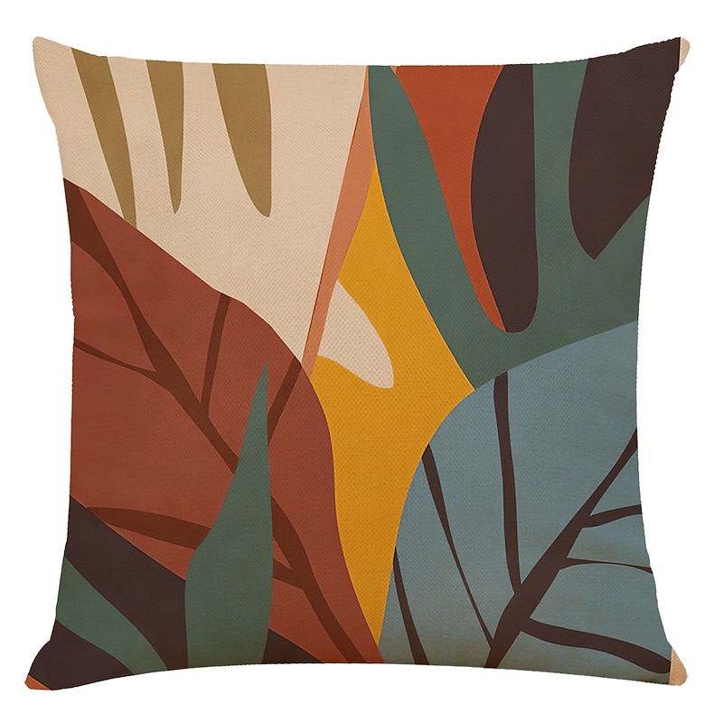 Colorful Plant Double Side Cushion Cover 4PC Soft Decorative Square Throw Pillow Cover Cushion Case Pillowcase for Bedroom Livingroom Superior Quality Machine Washable Indoor Cushion for Sofa Couch Bed Chair2