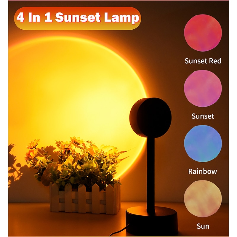 USB Sunset Lamp Sunset Projector Mood Light Living Room Bedroom Night Light Room Decor Bar Atmosphere Photography Background2