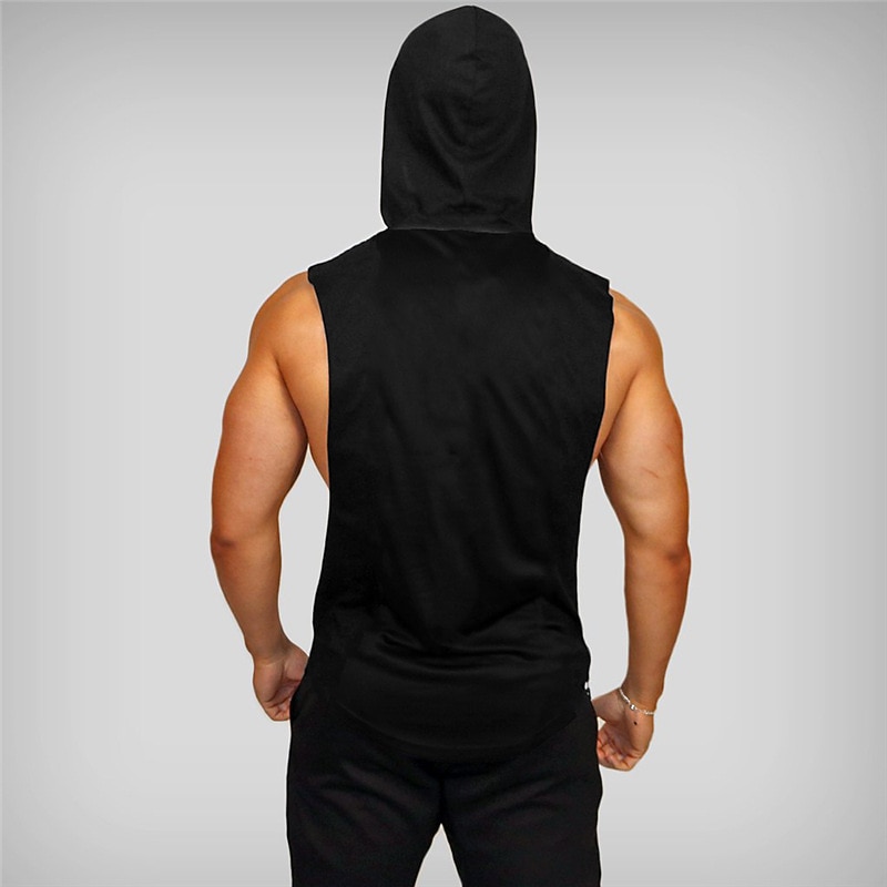 Men's Tank Top Vest Top Undershirt Sleeveless Hoodie Sleeveless Hooded Summer Plain Fashion Classic Casual Vacation Sport Daily Black White Red Top Tee for Men4