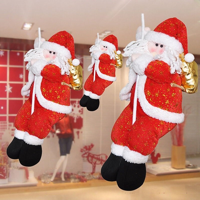 Christmas Santa Claus Climbing Rope Doll Pendant, Stocking Stuffers for Kids, Available in 30/40/50cm, Fun Xmas Tree Ornaments and New Year's Decorations3