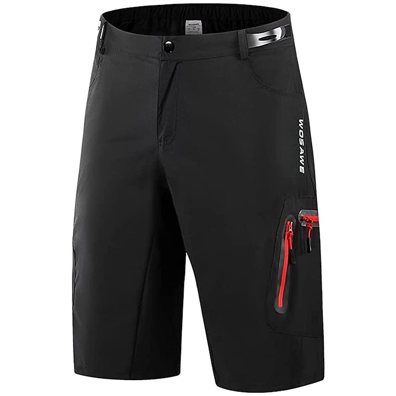 WOSAWE Men's Bike Shorts Cycling MTB Shorts Baggy Shorts Breathable Quick Dry Loose Fit Zipper Pockets Waterproof Summer bike wear Bottoms Mountain Bike MTB Road Sports Black Green2