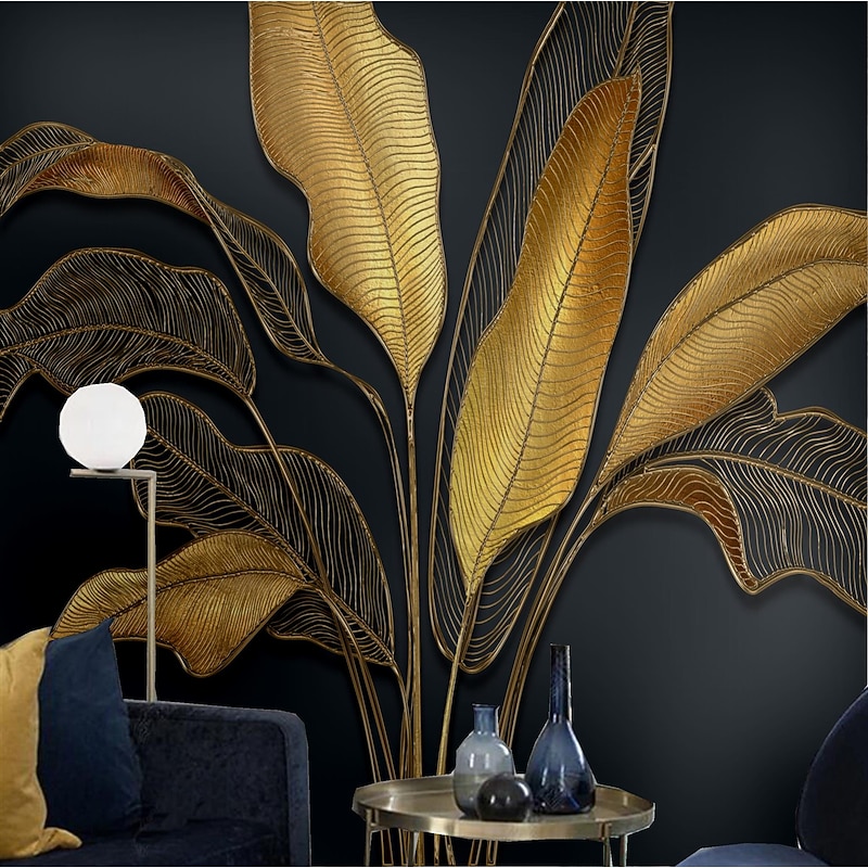 Cool Wallpapers Beautiful Nature Wallpaper Wall Mural Wall Sticker Self-adhesive Dazzling Golden PVC/Vinyl Suitable For Living Room Bedroom Restaurant Hotel Wall Decoration Art Home Decor4