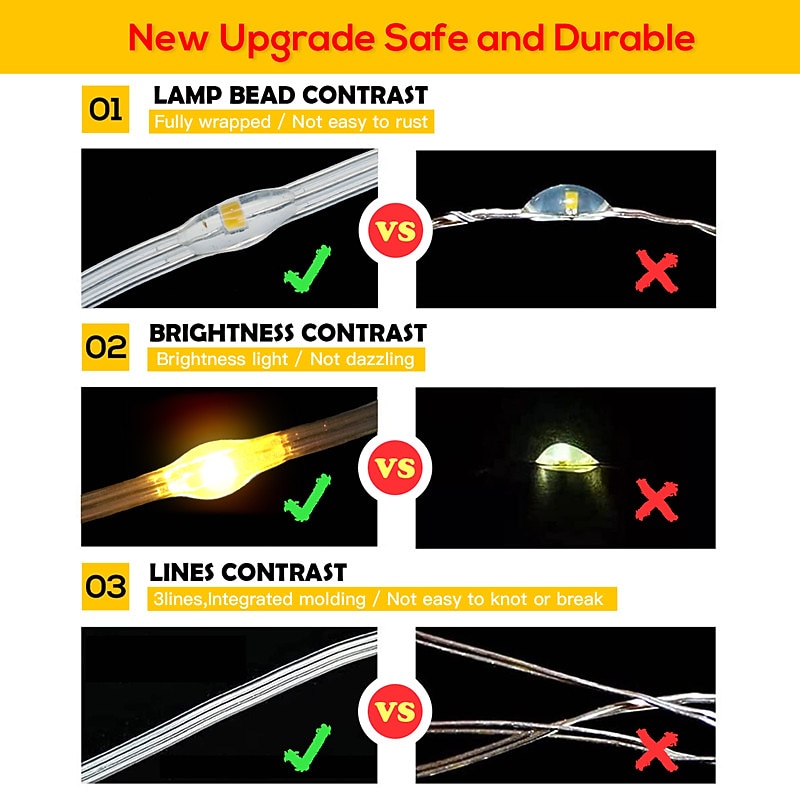 Christmas String Lights 10m LED String Lights 100 LEDs Solar Outdoor Waterproof Leather String Light String Halloween Christmas Starry Decoration Light2