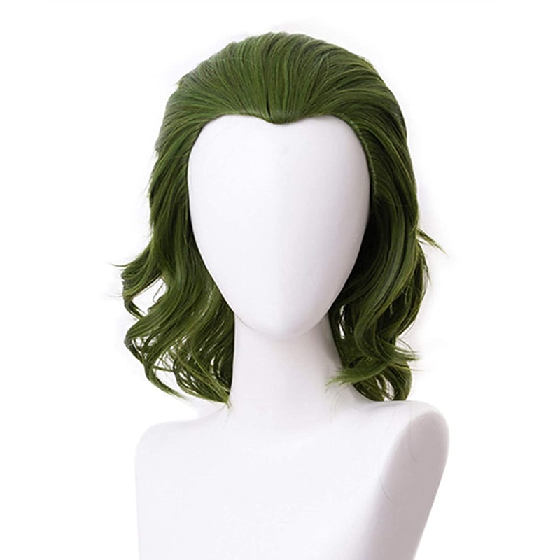 Clown Wig Green Wigs For Cosplay  Wig Mens Boys Short Wavy Hair Wig For Party Halloween Wigs St.Patrick's Day Wigs2