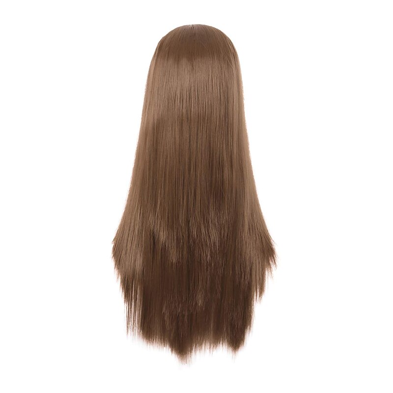 Brown Wigs for Women Cosplay Costume Wig Synthetic Wig Straight Asymmetrical Wig Long Light Brown Dark #1B Blonde Red Synthetic Hair 28 Inch Halloween Wigs3
