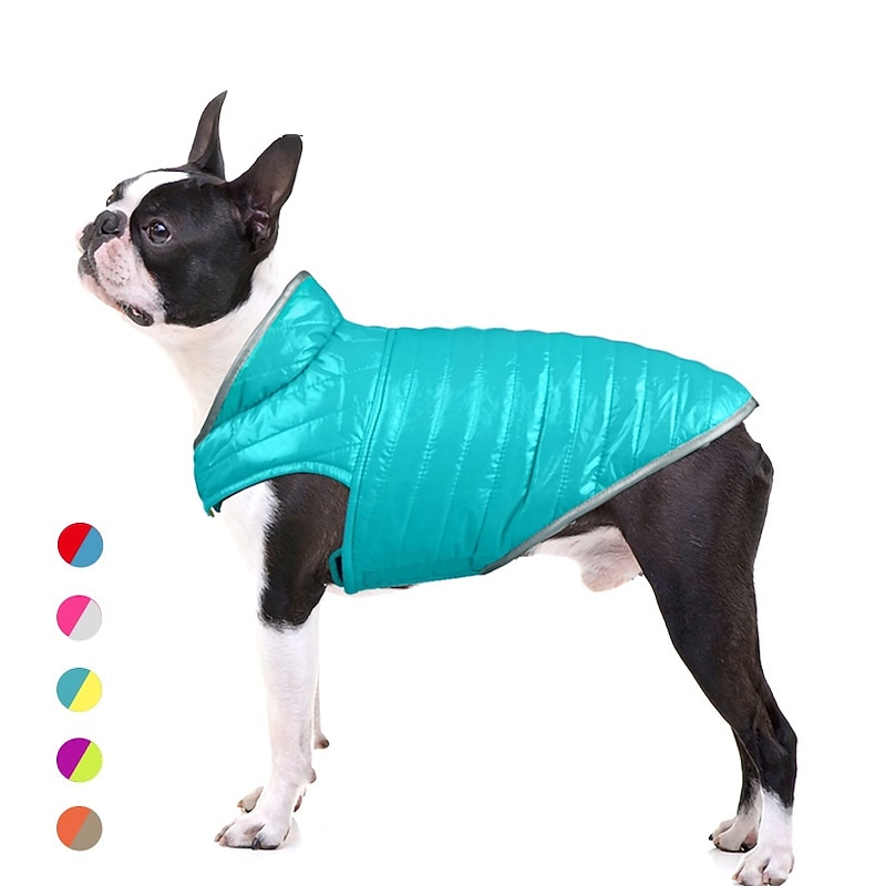 Dog Coat Jacket Vest Puffer Jacket Winter Reflective Adjustable Waterproof Windproof Warm Outdoor Dog Clothing for Small Medium Large