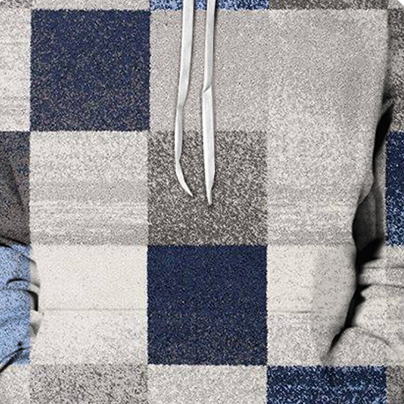 Men's Graphic Plaid Color Block Hoodie Hoodies Sweatshirt Sportswear Casual Long Sleeve Hooded Casual Daily Holiday Red Blue Fall & Winter Designer2